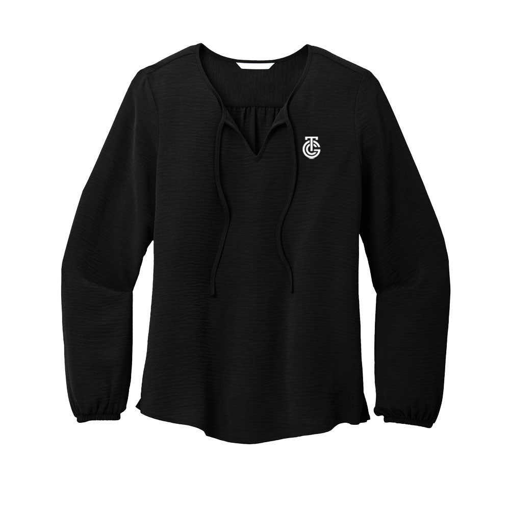 Port Authority® Ladies Textured Crepe Blouse