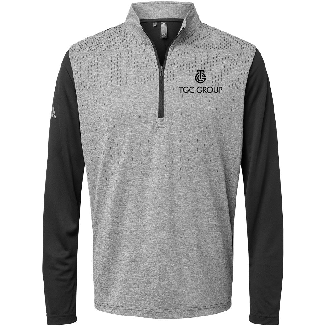 Adidas - Heather Block Print Quarter-Zip Pullover