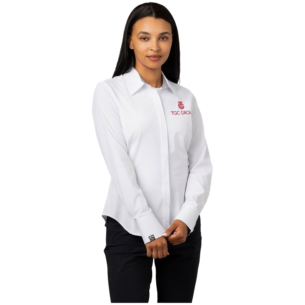 Women's Executive 4-Way Stretch Solid Button Up